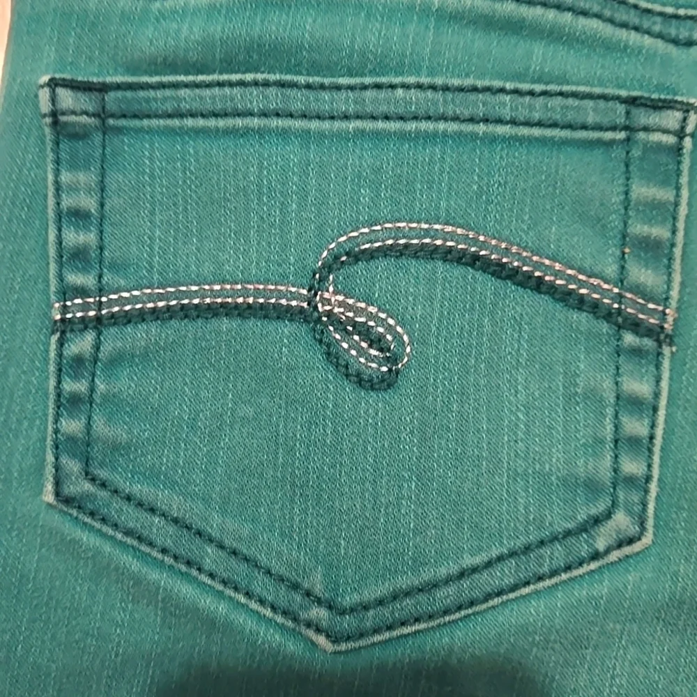 Justice Premium, Jeans, Jeggings, Skinny, Green, Sz 14R, Stretch, Cotton